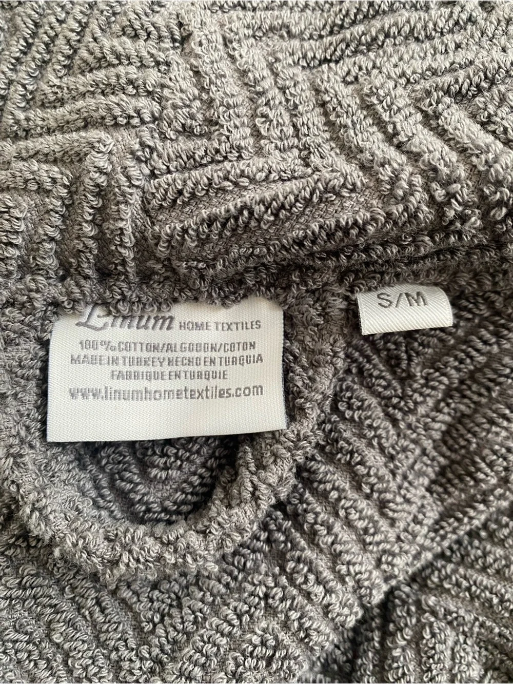 Linum Home 100% Turkish Cotton Personalized Unisex Herringbone Bath Robe S/M